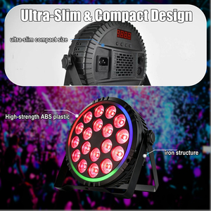 ไฟ LED Par แบบแบน 18x4W RGBWauv B22 4in1 พร้อมแถบแสง DMX512 สำหรับเวที ดีเจ งานแต่งงาน และงานอีเว้นท์ต่างๆ - Product Image 4