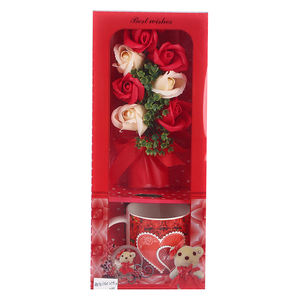 NOUVEAU Mug en céramique de 370 ml/12,5 oz pour la Saint-Valentin, cadeau TE AMO, mug à café en porcelaine fine, mug pour couple, cadeau de fleurs en savon avec boîte cadeau - Product Image 4