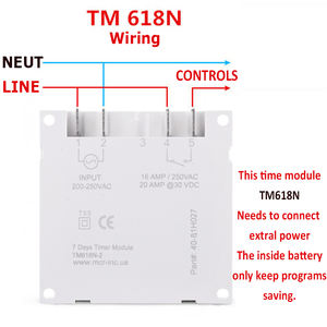 Minuteur intelligent 12/24 heures TM618N-4 Mini 12V DC, programmable, avec fonction de compte à rebours, pour montage sur panneau - Product Image 3