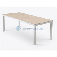Tables de salle à manger d'extérieur modernes en pierre frittée 200*90cm pour hôtels et restaurants, idéales pour les buffets - Fabrication Foshan