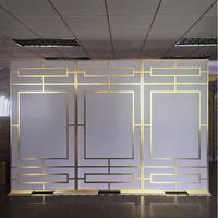 Support de toile de fond personnalisé en alliage d'aluminium doré pour mur de fond, scène de fête, décoration de mariage, luxe, intérieur/extérieur
