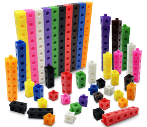 100Pcs 10 Colors Multilink Linking Counting Cubes Snap Blocks Teaching Math Manipulative Kids Early Education Toy