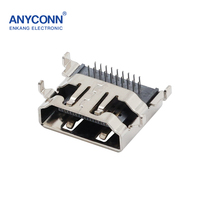 ANYCONN Conector Esencial MINI USB Macho Modelo 26 Negro de Montaje Pasante para Interfaz de Dispositivos, Duradero y de Alta Calidad