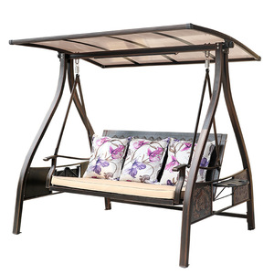 Patio <b>Swing</b> With Canopy Metal <b>Frame</b> 2 Person Seating Outdoor Courtyard Furniture Scandinavian Style - Product Image 1