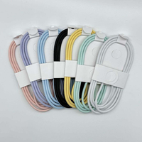 Câble de charge rapide tressé en nylon personnalisé avec logo PD 20W 60W, double type C USB C vers USB C, durable pour téléphone 15 16, chargeur de câble