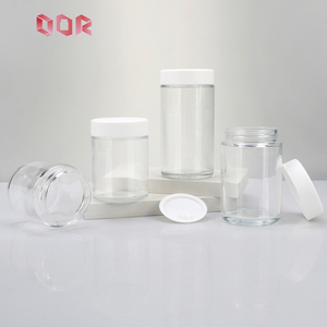 Wholesale Luxury Transparent Glass Jar 1oz 2oz 3oz 4oz 5oz 6oz Multi Purpose Round Glass Canister With Black Lid Custom Logo Pri - Product Image 5