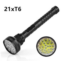 Torche robuste en aluminium de vente chaude 15000LM 18650 OU 26650 batterie lumière noire lampe de poche LED super lumineuse