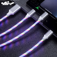 Kabel pengisi daya Led Cahaya Usb cepat, ponsel grosir Tiongkok Shenzhen konektor USB 2.0 standar, untuk Iphone TPE
