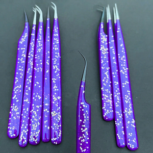Pinzas Profesionales para Pestañas con Degradado Twilight Spark, Acero Japonés Sostenible, Herramientas para Extensión de Pestañas de Volumen Ruso, OEM Privado - Product Image 1