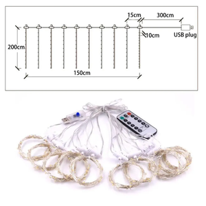 <span class=keywords><strong>Luci</strong></span> a Tenda LED <span class=keywords><strong>per</strong></span> Camera da Letto, Decorazione da Appendere a Finestre e Pareti <span class=keywords><strong>per</strong></span> Matrimoni, Feste, Compleanni, Natale - Certificazione IP65 - Product Image 4
