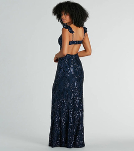 Ropa femenina europea más vendida - vestido sexy con lentejuelas tipo bandeau, elegante y versátil vestido largo de noche. - Product Image 3
