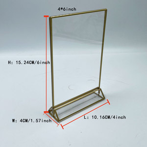 ที่วางป้ายอะคริลิค, กรอบรูปสีทองที่วางใบปลิวสองด้าน, ที่วางเมนูโต๊ะยืนแสดงสําหรับหมายเลขโต๊ะงานแต่งงาน - Product Image 3