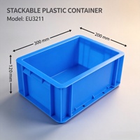 Boîte en plastique standard européenne, base renforcée, empilable, bac de stockage pour entrepôt, logistique, caisse de manutention, bac pour pièces industrielles