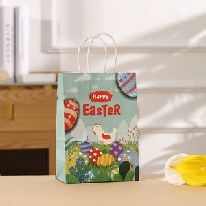<span class=keywords><strong>Sac</strong></span> cadeau en papier <span class=keywords><strong>kraft</strong></span> brun Lapin de Pâques avec impression en héliogravure, emballage de luxe biodégradable pour les fêtes, bonbons et collations - Product Image 5