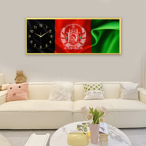 Nhôm khung đồng hồ treo tường với Afghanistan cờ thiết kế, độc đáo trang trí nội thất & timepiece - Product Image 3