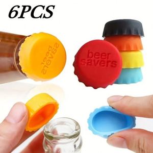 6Pcs Cheap Reusable Silicone <b>Beer</b> Saver Bottle Soda Cola <b>Cap</b> Wine Protective Stopper Beverage Lid - Product Image 2