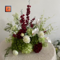 Arrangement floral artificiel, lys blanc bordeaux en soie, centre de table floral, décoration de table de mariage, fleurs artificielles, maison, hôtel