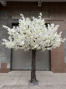 Árbol de flor de cerezo falso grande de 10 pies de altura, 20 ramas intercambiables, flor Artificial blanca y rosa para interior