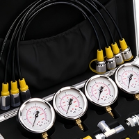 Offre Spéciale : Kit de Test de Pression Hydraulique pour Outils d'Excavatrice, Boîte Dorée, 4 Tuyaux, 4 Manomètres, 10 Raccords, 3 Raccords en T, Qualité OEM