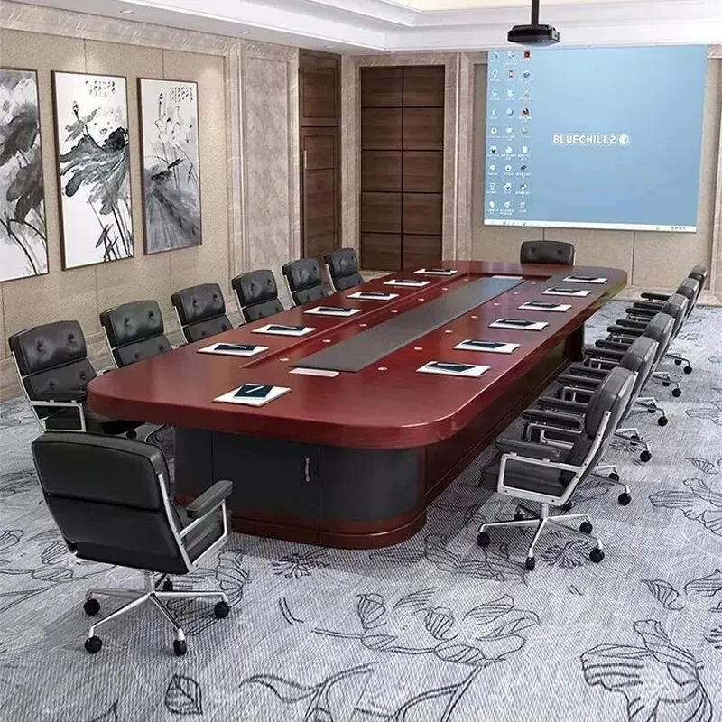 โต๊ะไม้หรูหรา HYZ-37สำหรับสำนักงานโต๊ะผู้บริหารโต๊ะประชุมโต๊ะประชุมโต๊ะและเก้าอี้โต๊ะประชุม