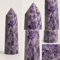 Tour de cristal licorne 16-17cm, pierre de guérison polie violette, décoration d'intérieur, méditation, énergie Reiki, cadeau, collection de minéraux