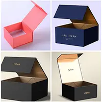 Faltbare schwarze Uhren Parfüm Magnetische Geschenk box und Zubehör Kostenlose Probe Luxus verpackung Schlitz boxen Pappkarton