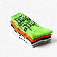 Vente en gros de textes créatifs Chaussettes en coton drôles Chaussettes colorées unisexes avec logo personnalisé Chaussettes côtelées