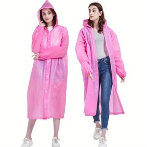 أزياء ملابس واقية من المطر بدلة سفر مقاومة للماء خفيفة الوزن بالجملة طباعة مخصصة للاستعمال مرة واحدة شعار مخصص معطف واق من المطر قابل للطي - Product Image 4