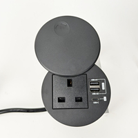 Prise de bureau escamotable avec charge rapide USB-C 65W, 2 ports USB-A, 1 prise, multiprise encastrée pour mobilier de bureau