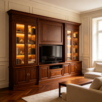 Maßgefertigte Möbel für das Ganze Haus: Kleiderschrank, Glasvitrine mit Messinggriffen, Maßgefertigte Küche, Schlafzimmer, Wohnzimmer aus MDF-Material, OEM