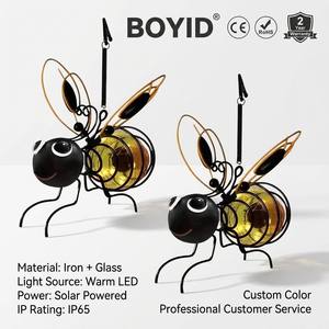 Boyid ไฟพลังงานแสงอาทิตย์สำหรับตกแต่งสวนแมลงผึ้งโลหะแขวนกลางแจ้ง - Product Image 1