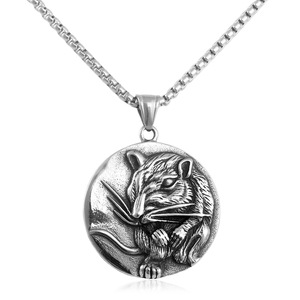 Men's Stainless Steel <b>Rat</b> Pendant Necklace Animal Design Everyday Wear 231022 - Product Image 5