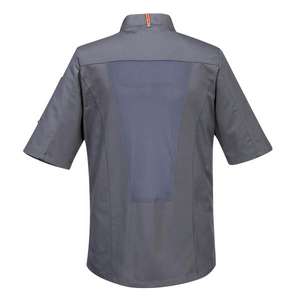 PORTWEST - C738SGRL Meshair Pro chaqueta gris pizarra de manga corta-EAN 5036108323456 CHEFS AND FOOD INDUSTRY WORKWEAR - Product Image 2