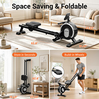 Máquina de Remo Magnética Plegable para Gimnasio en Casa, Remo de Interior con Integración de Aplicaciones, Stock en la UE