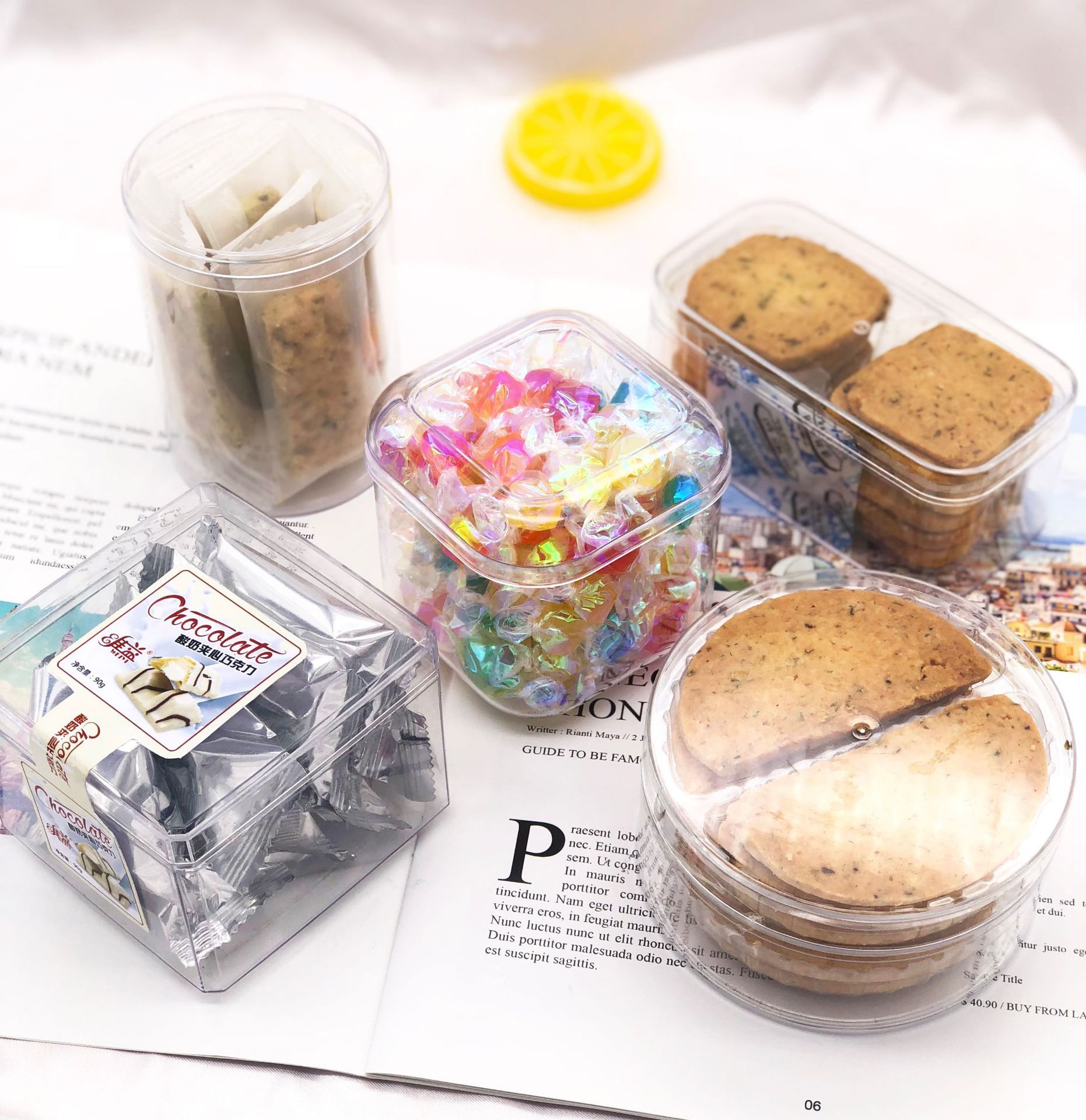 Transparent de Forme ronde Boîte De Cadeaux De Mariage En Plastique Bonbons Chocolat Boîte D'emballage