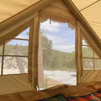 Cabine Tente De Luxe Portable En Plein Air Gonflable Camping Air Tente Imperméable Coton Tissu Gonflable Maison