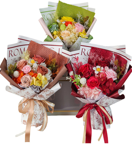 Bouquet de savons parfumés aux <span class=keywords><strong>fleurs</strong></span> mélangées, boîte cadeau florale artificielle pour la Saint-Valentin, la fête des mères, la remise des diplômes, Pâques, Noël - 7 couleurs - Product Image 1
