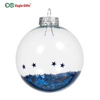 EAGLEGIFTS Pendentif de décoration de boule de verre en bois pour arbre de Noël Ornement en céramique de Noël