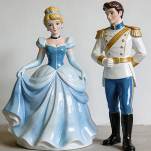 Sculpture personnalisée S855 en fibre de verre Princesse Prince, Statue de mariage romantique, Écologique, Thème Amour et Musique pour la décoration paysagère des parcs - Product Image 1