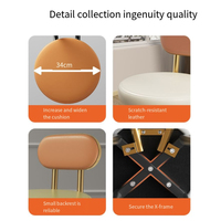 Chaise de salle à manger Bilido de luxe en cuir avec dossier, empilable, moderne, pour cuisine, restaurant, maison, chambre, appartement