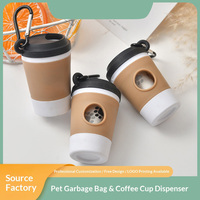 Kantong Sampah Hewan Peliharaan Bentuk Kopi Kartun Kustom, Bahan PP Portabel untuk Luar Ruangan, Ramah Lingkungan, Biodegradable, Kantong Kotoran Hewan Peliharaan