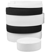 Bande élastique tricotée noire et blanche personnalisée en polyester pour vêtements