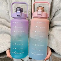 프로스트 그라데이션 3종 세트 대용량 플라스틱 컵 2000/750/300ML 물컵 휴대용 스포츠 야외 물병