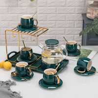 Ensemble exclusif de tasses et soucoupes à thé en porcelaine osseuse éthiopienne, cafetière et théière en céramique, collection artisanale en porcelaine osseuse