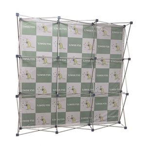 Support de bannière portable pliable en tissu polyester à tension, avec toile de fond en aluminium réutilisable pour salons professionnels, expositions et promotions - Product Image 3