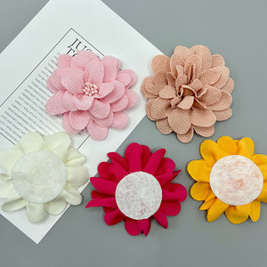 ดอกไม้ผ้าทำมือรูปดอกคามิเลียสำหรับเครื่องประดับผม ของตกแต่งวันเกิด - Product Image 2