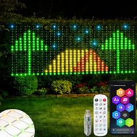 Guirlandes lumineuses LED intelligentes pour rideaux de Noël, lumières murales extérieures en forme de filet, application Bluetooth, DIY RGB, lumières féériques pour fenêtres extérieures