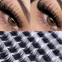 Grosir Bulu Mata Palsu 40D 50D Mix DIY Cluster Lashes OEM Logo Kustom Label Pribadi Bulu Mata Palsu Segmen Tebal