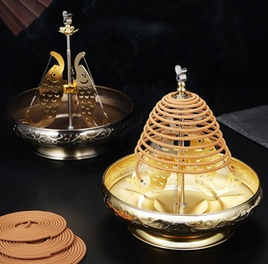 Porte-encens en laiton doré D19*H20cm pour méditation de grande taille - Product Image 1