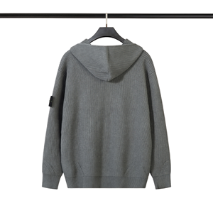 Sweat-shirt unisexe décontracté à capuche en jersey anti-plis, coton/fibre de bambou, fermeture éclair, coupe-vent, style gaufré effet pierre, automne - Product Image 1